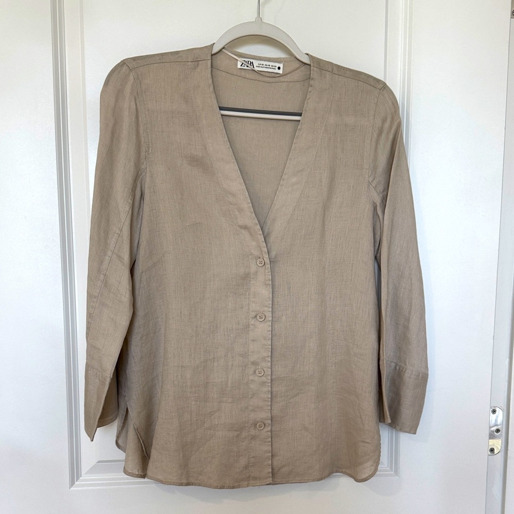 Zara linen button up XS